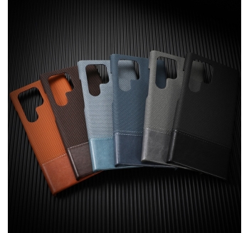 Funda Antideslizante de Cuero Vegano con Diseño de Parches para Samsung Galaxy S23 24 25 Ultra