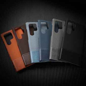 Patchwork Vegan Leather Anti-Slip Case For Samsung Galaxy S23 24 25 Ultra